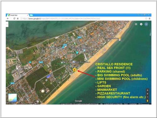a screenshot of a google maps page with a beach at Cristallo Sea View in Lignano Sabbiadoro