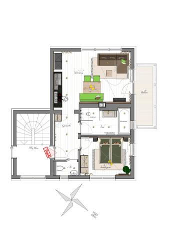 a floor plan of a house at LENZup Apartments in Mayrhofen