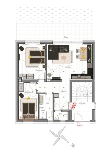 a floor plan of a house at LENZup Apartments in Mayrhofen