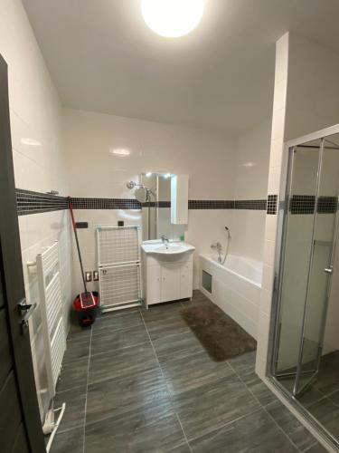 Koupelna v ubytování Apartmány Grasel