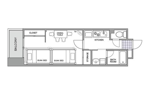 Půdorys ubytování Chiyo apartment