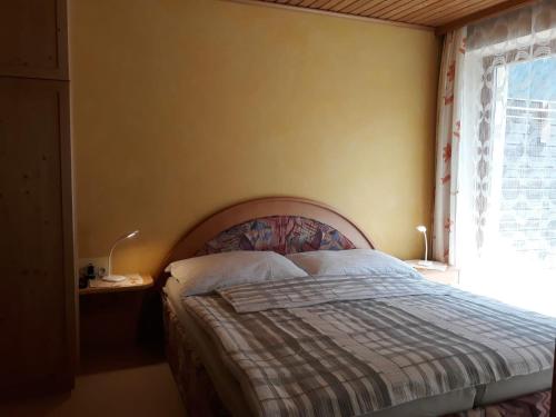 a bedroom with a bed and a window at Appartement Gorgasser im Berghaus Glockner in Heiligenblut
