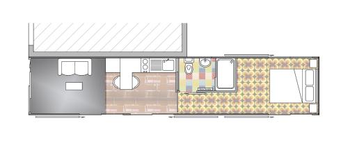 un plan d'étage d'une petite maison dans l'établissement la kischte vintage, à Colmar