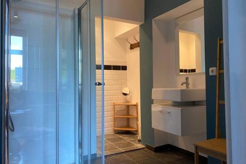Koupelna v ubytování Authentic Stays - 6p-apartment
