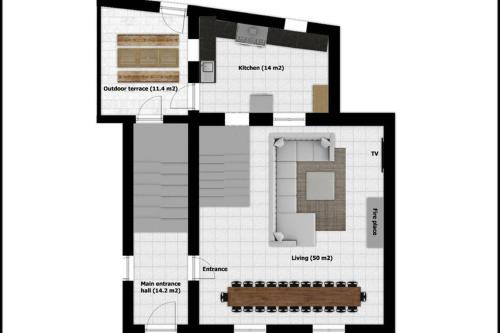 a floor plan of a building at Authentic Stays - 6p-maisonette in Eijsden
