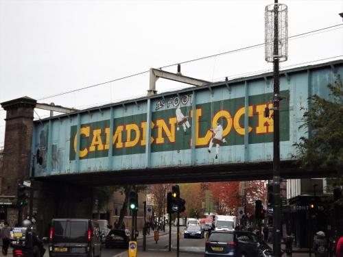 a bridge with the words canadian dog on it at Holiday Inn London Camden Lock by IHG in London
