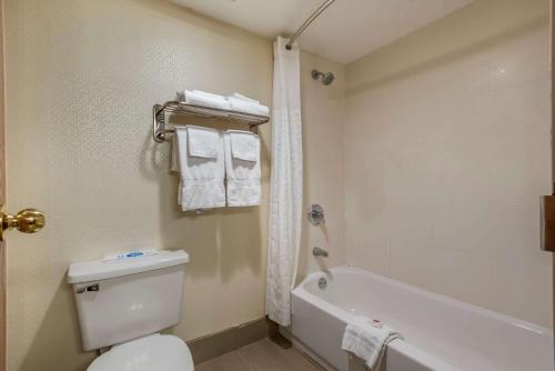 e bagno con servizi igienici, vasca e lavandino. di Comfort Inn a West Hazleton
