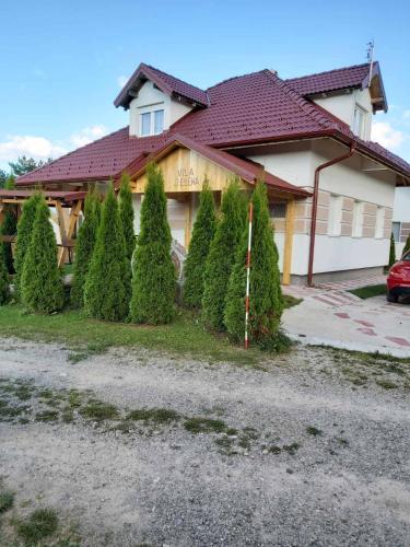 a house with a bunch of trees in front of it at Vila Jelena Divčibare in Divčibare
