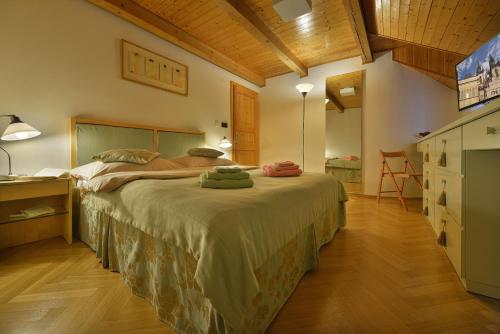 Un dormitorio con una cama grande en una habitación. en Old Town Apartments Tyn, en Praga