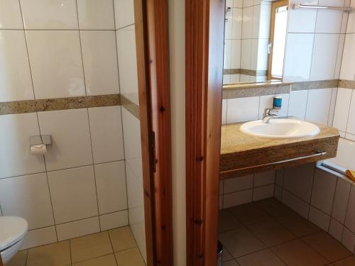 Bilik mandi di Hotel Enzian