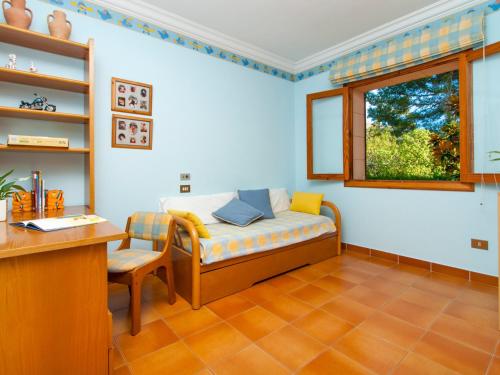 Katil atau katil-katil dalam bilik di Villa Teix de Bonaire para 10, jardines y vista mar