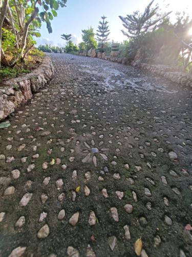 a river with rocks on the side of a road at Altos de Caño Hondo in Los Guineos Perdidos
