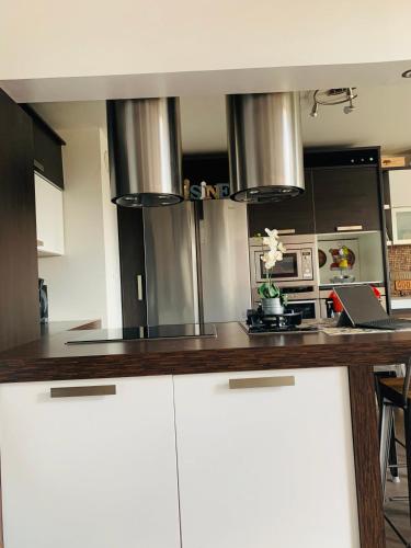 Η κουζίνα ή μικρή κουζίνα στο Bed and Breakfast Luxe La Défense U-Arena