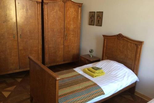 Katil atau katil-katil dalam bilik di Przemysl stylish apartment