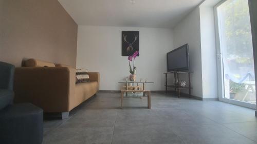 TV a/nebo společenská místnost v ubytování Aux Portes Du Marais