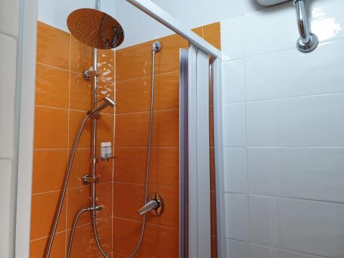 a shower with a shower head in a bathroom at B&B dei Rota Affittacamere Mercato San Severino Salerno in Mercato San Severino