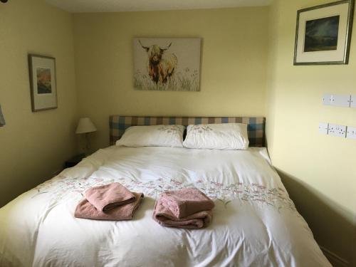 Un pat sau paturi într-o cameră la High Keenley Fell Farm