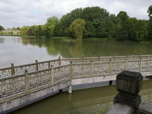 a bridge over a body of water at Altes Standesamt Weißensee in Weißensee