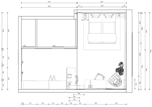 a floor plan of a house with a living area at Hotel Rieth in Böblingen