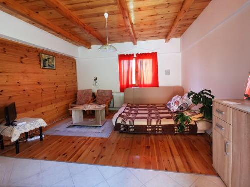 1 dormitorio con 1 cama y 1 sofá en una habitación en Apartmani Beslic en Kremna
