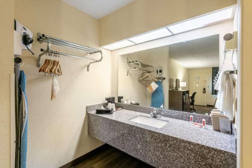 a bathroom with a sink and a mirror at Econo Lodge Vicksburg in Vicksburg
