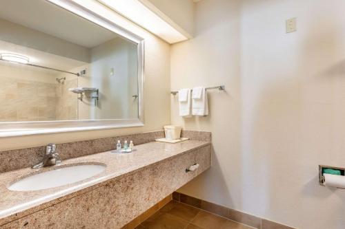 een badkamer met een wastafel en een spiegel bij Quality Inn Southaven - Memphis South in Southaven