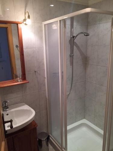 Koupelna v ubytování Filzsteinalpe Hochkrimml