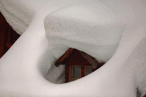 a model of a house covered in snow at Alpina Residence in Solda
