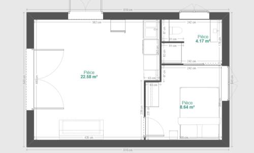a floor plan of a house at L'Oliveraie in La Londe-les-Maures