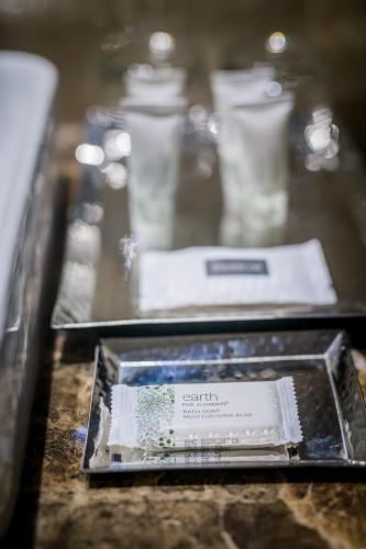 a table with two trays on top at Best Western Kapurthala in Kapūrthala