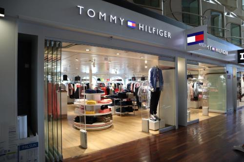 a tony hitchier store in a shopping mall at Tallink Silja Line Ferry - Helsinki to Stockholm in Helsinki