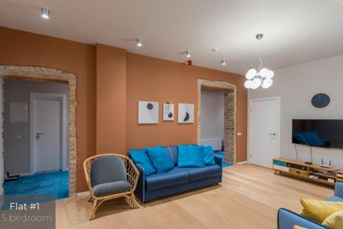 Χώρος καθιστικού στο Dandelion Apartments Brīvības