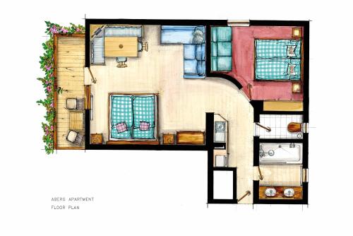 a picture of a floor plan of a house at Haus Schneeberg mit Hochkönig Card in Mühlbach am Hochkönig