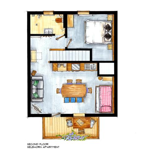 a floor plan of a house at Haus Schneeberg mit Hochkönig Card in Mühlbach am Hochkönig