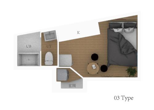 Pelan lantai bagi nestay apartment tokyo nippori