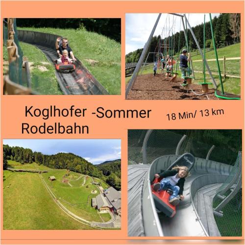 a collage of pictures of a playground at Apartment Schloffer in Weiz