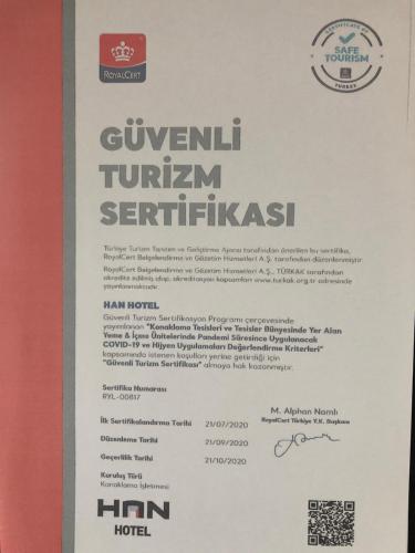 イスタンブールにあるHan Hotelのホテルのチケットの看板