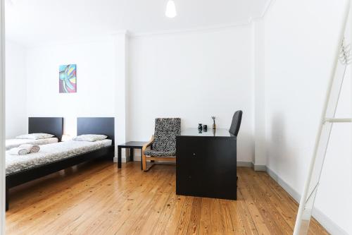 Katil atau katil-katil dalam bilik di Lisbon Silver Flower - Flat in Lisbon center