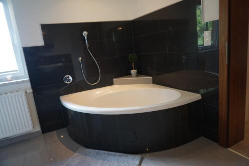 a bathroom with a sink and a shower at Appartement Winteraugut in Werfen