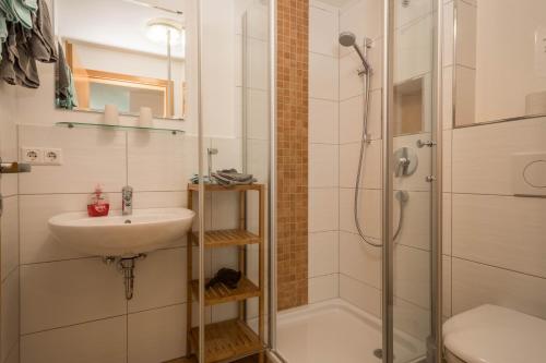 Koupelna v ubytování Casa Rindler