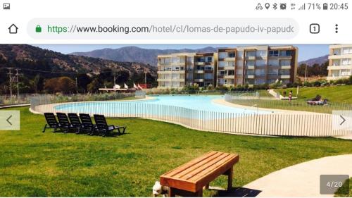 Πισίνα στο ή κοντά στο Comodo departamento a solo 10 min a pie de la playa