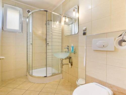 カルパチにあるMaryniaのバスルーム(シャワー、トイレ、シンク付)