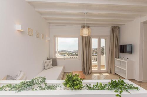 Μια τηλεόραση ή/και κέντρο ψυχαγωγίας στο Overview Mykonos Apartments