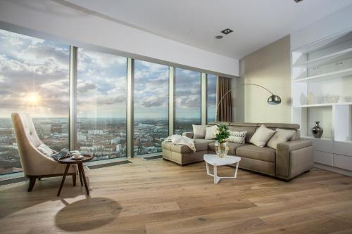 Posezení v ubytování Apartamenty Sky Tower