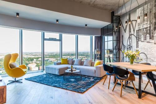 Posezení v ubytování Apartamenty Sky Tower