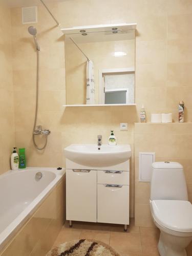 Et badeværelse på Apartment Lutsk Centre
