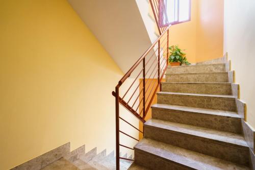 a staircase in a house with a potted plant at Hostal Frasca by Vivere Stays in Ciudad Real