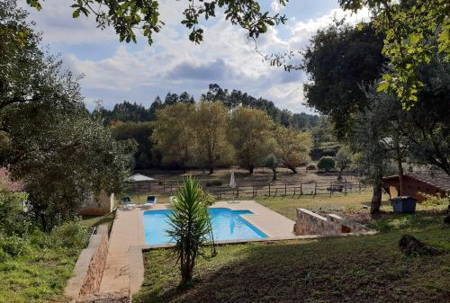an image of a swimming pool in a garden at Quinta no Pinhal in Vila Nova de Poiares