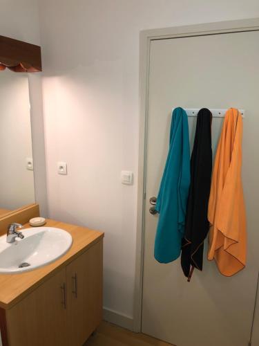 Ett badrum på Appartement 4 personnes aux pieds des pistes, Ariège