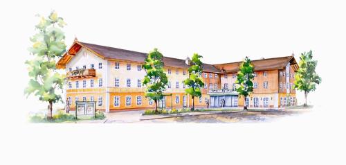 an artist rendering of the exterior of a building at Hotel und Landgasthof Altwirt in Großhartpenning